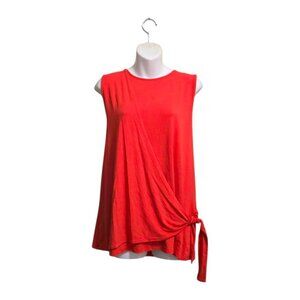 J. Jill Wearever Collection NWT Wrap Tie Sleeveless Tank Top in Red Coral Sz L